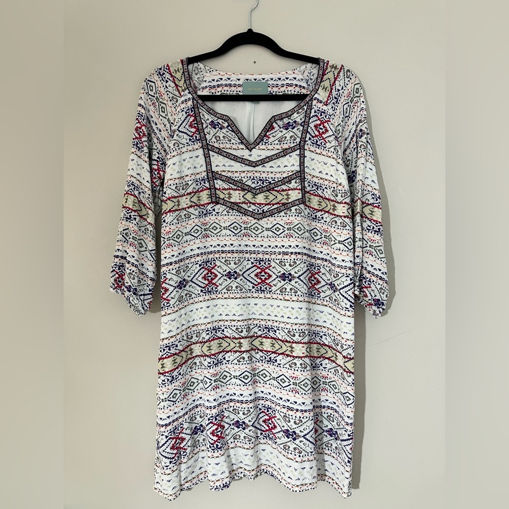Skies are Blue Boho Patterned Dress Size M